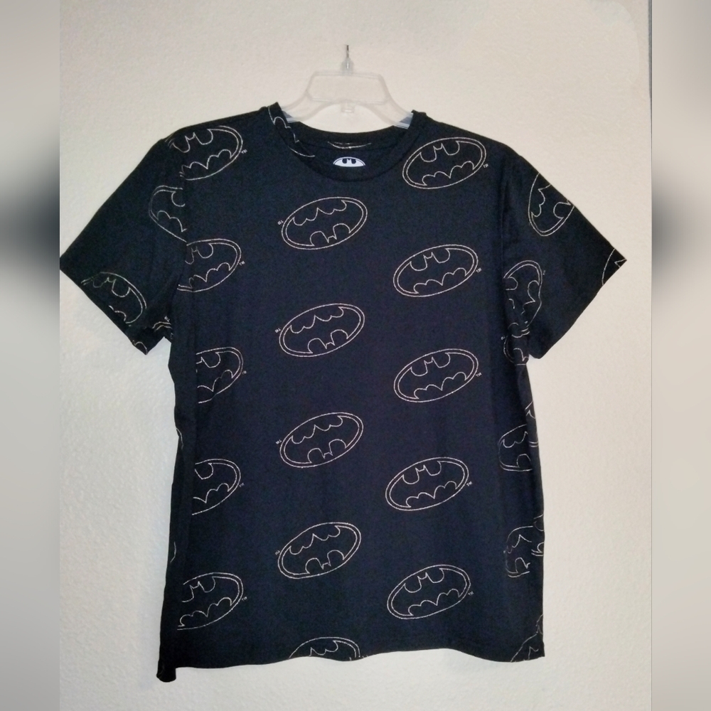 Batman DC Comics AOP All Over Print Bat Signal Shirt Black Size 2XL
